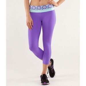Lululemon Leggings Womens size 4 Purple Run Inspire Crop Leggings